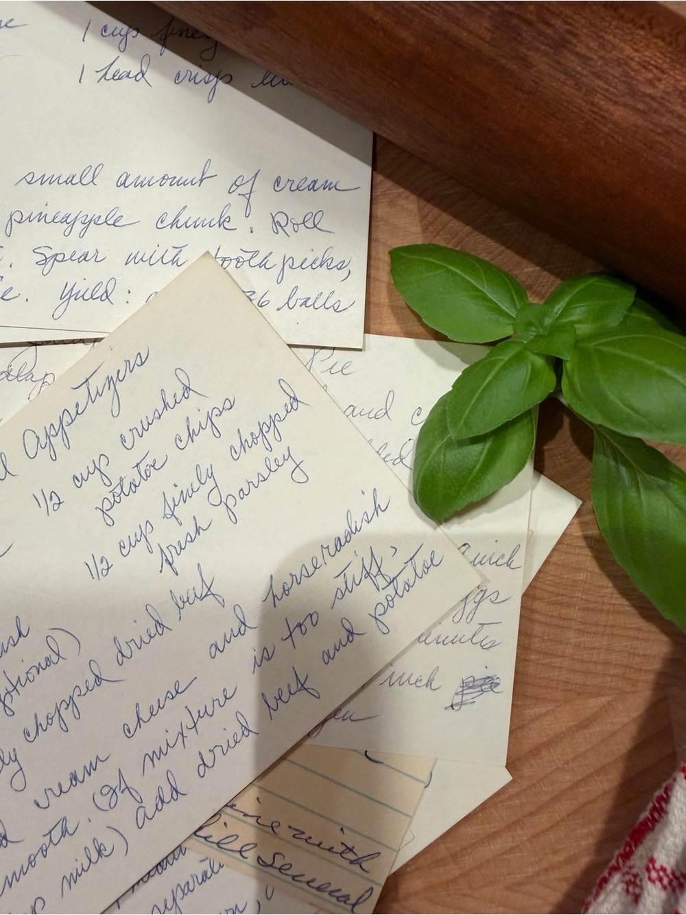 Vintage Handwritten Recipe Card Lot (19) - Mid-Century Cocktails & Appetizers